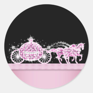 Calèche élégante en diamants Rose Stickers Princes