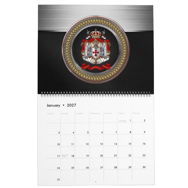 Calendrier [100] Armoiries des chevaliers Templiers (Jan 2027)