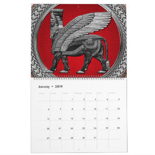 Calendrier [100] Taureau ailé assyrien : Argent et lamassu no