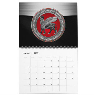 Calendrier [100] Taureau ailé assyrien : Argent et lamassu no