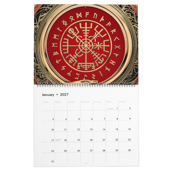 Calendrier [100] Vegvisir - Viking Gold Magic Runic Compass (Jan 2027)