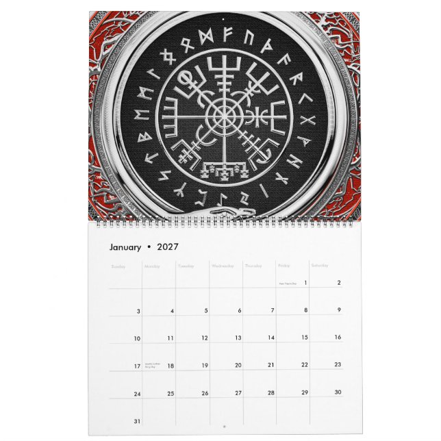 Calendrier [100] Vegvisir - Viking Silver Magic Runic Compass (Jan 2027)