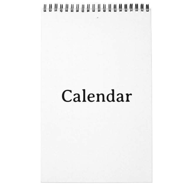 Calendrier | 11" x 7" Simple page petit noir (Protection)