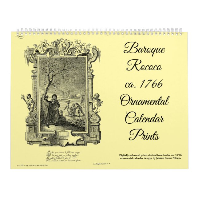 Calendrier 12 Baroque Rococo ca. 1766 Calendar Prints (Protection)