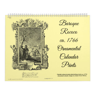 Calendrier 12 Baroque Rococo vers 1766 Impressions de calendr