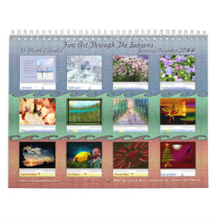 Calendrier 12 mois de beaux-arts par les saisons