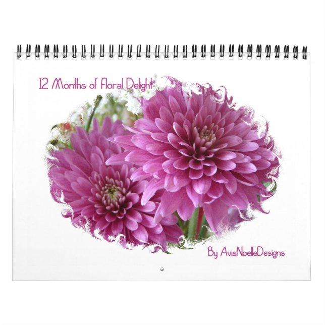 Calendrier 12 mois de fleurs florales (Protection)