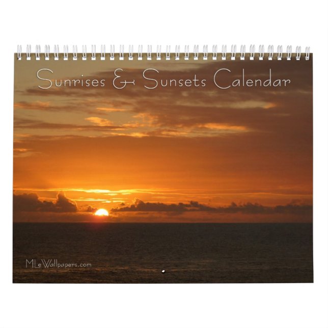 Calendrier 12 Mois de lever et coucher de soleil, 3e édition (Protection)