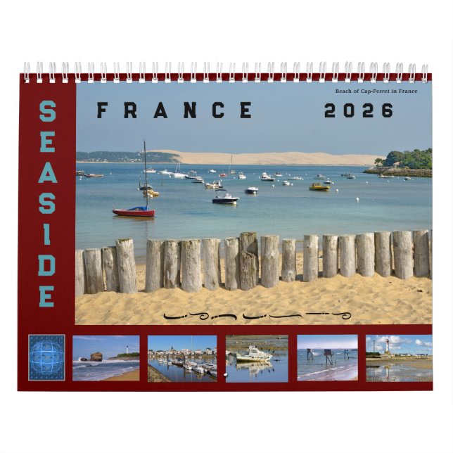 Calendrier 12 month calendar of seaside of France (Protection)