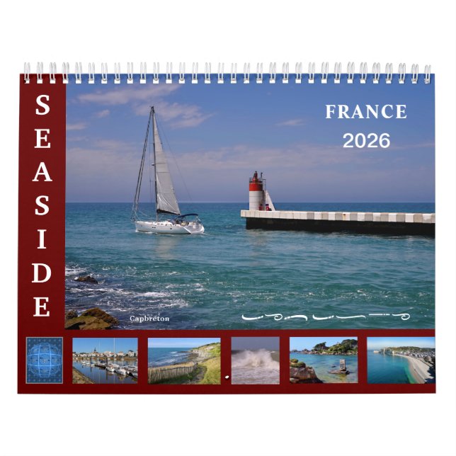 Calendrier 12 month calendar of seaside of France (Protection)