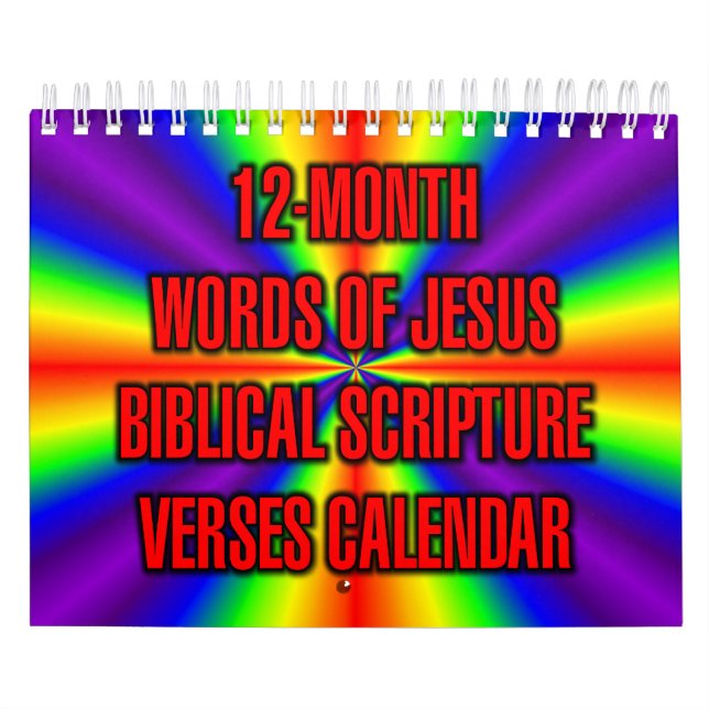 Calendrier 12-Month Words of Jesus Biblical Scripture Verses (Protection)