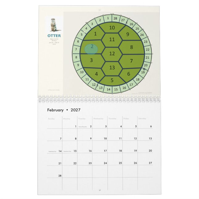 Calendrier  13-Moon Turtle Calendar 2026 | Lunar Phases & Wat (Feb 2027)