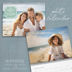 Calendrier 14 Photo Couverture Complète - Nom Art Déco Frais