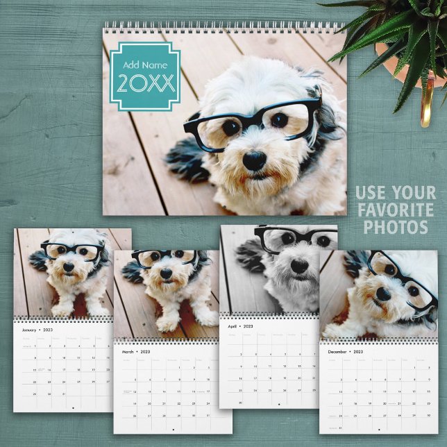 Calendrier 14 Photos Couverture Complète - Ajoutez vos photos (Créateur téléchargé)