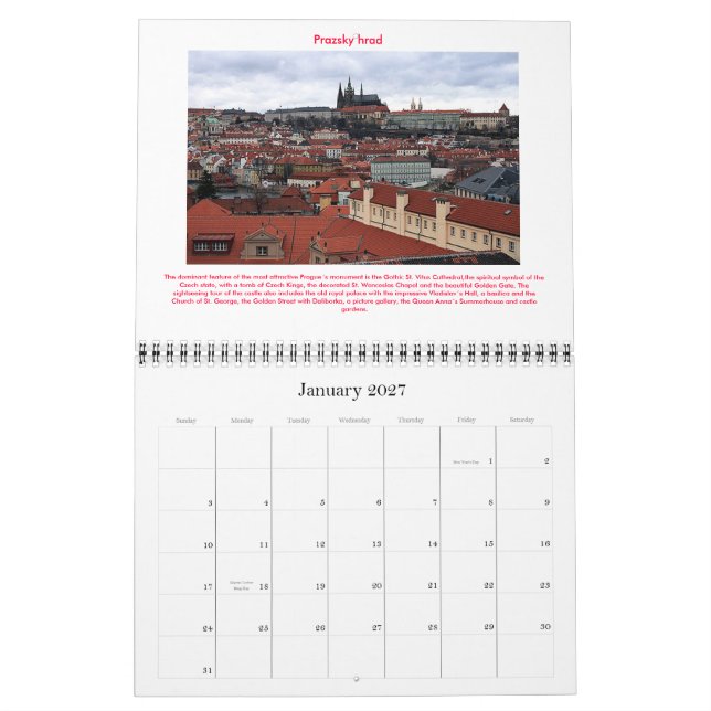 Calendrier 2009 République tchèque-castels (Jan 2027)