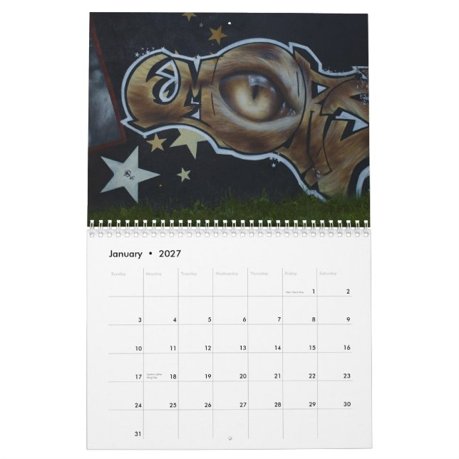 Calendrier 2010 d'art de rue de graffiti (Jan 2027)