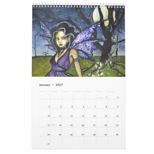 Calendrier 2010 d'art d'imaginaire de Linzi Sayles (Jan 2027)