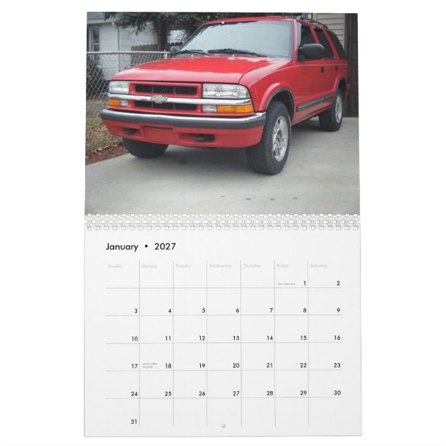 Calendrier 2010 de blazer (Jan 2027)