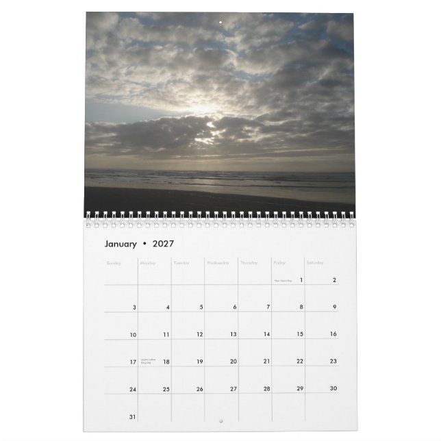 Calendrier 2011, le long de la côte occidentale de l'Amérique (Jan 2027)