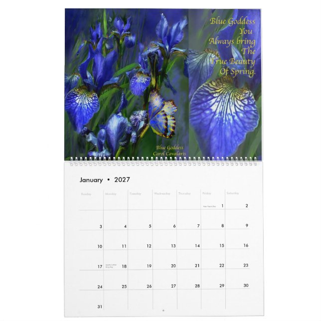 Calendrier 2012 d'art de la collection 2 d'iris (Jan 2027)