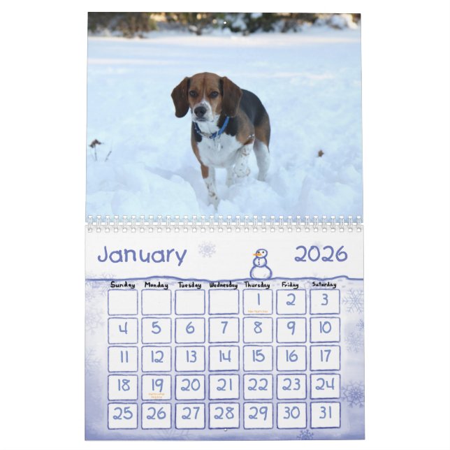 Calendrier 2012 de beagle (Jan 2026)