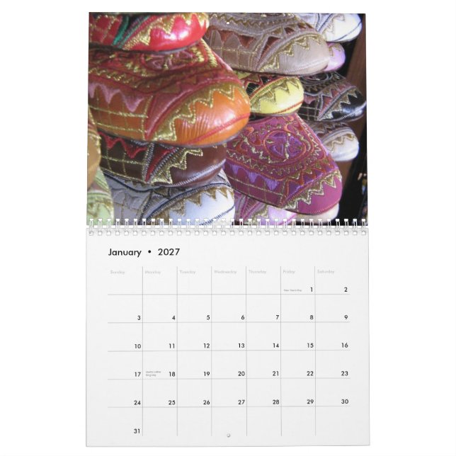 Calendrier 2012 de voyage (Jan 2027)