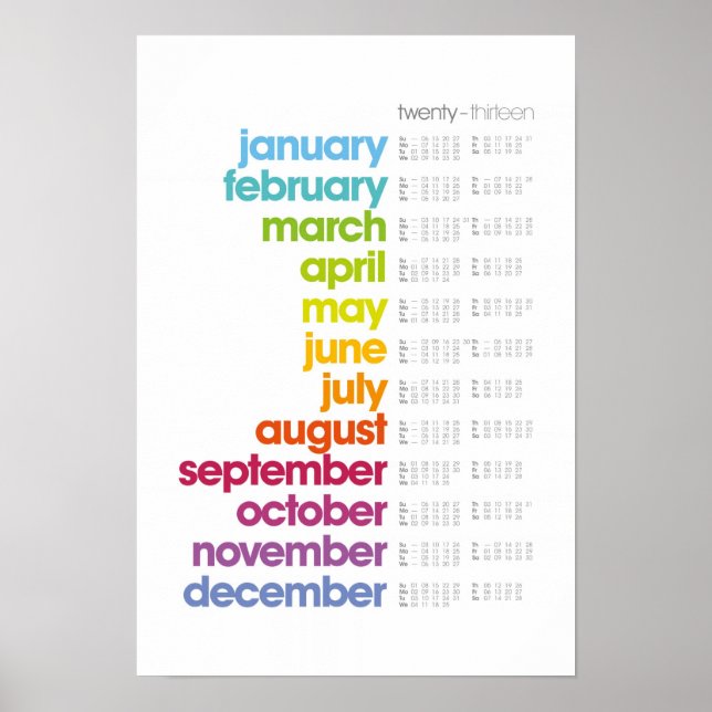 Calendrier 2013 Affiche - Blanc (Devant)