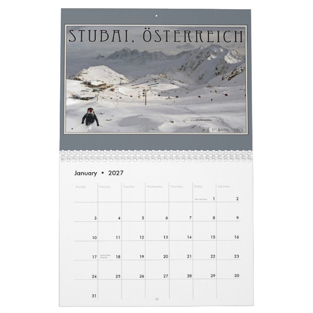Calendrier 2013 Alpes européens (Jan 2027)