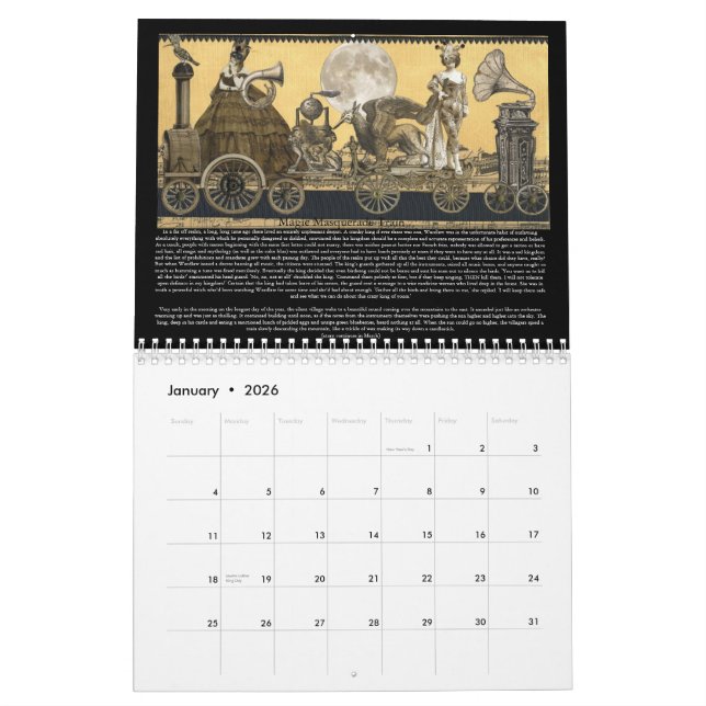 Calendrier 2013 de rêveries de Steampunk (Jan 2026)