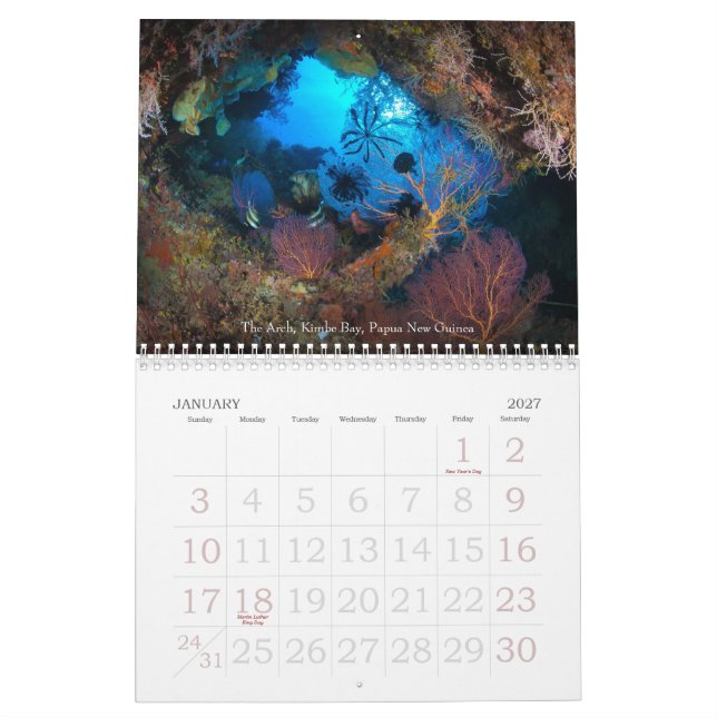 Calendrier 2013 sous-marin d'espèce marine de (Jan 2027)