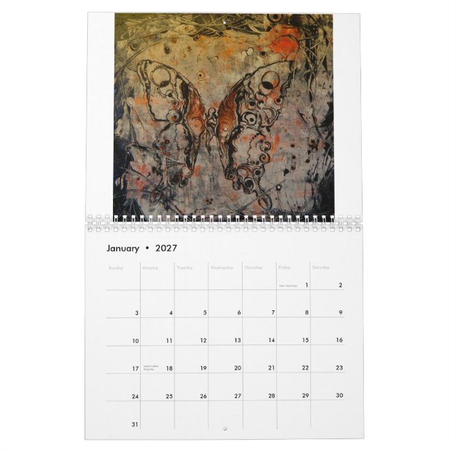 Calendrier 2015 de papillon par Timothy Orikri (Jan 2027)