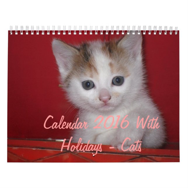 Calendrier 2016 Avec Vacances - Chats (Protection)