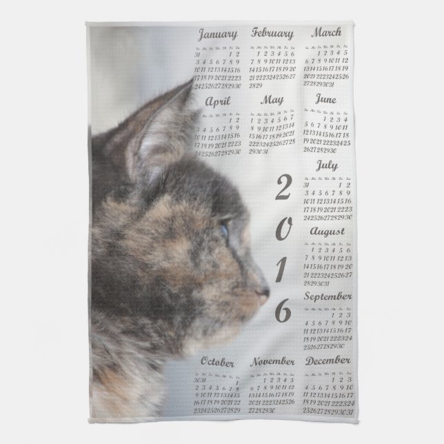 calendrier 2016 de serviette de cuisine (Vertical)