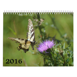 calendrier 2016, papillons et fleurs