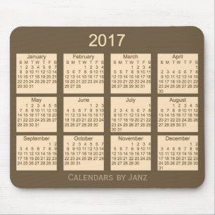 Calendrier 2017 Brown par le tapis de souris de