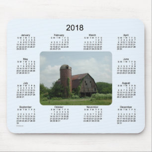 Calendrier 2018 de grange par le tapis de souris
