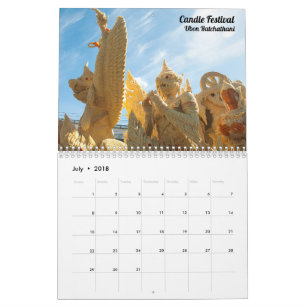 Calendrier 2018 de voyage de la Thaïlande
