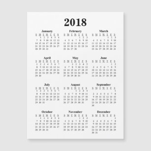 Calendrier 2018 en blanc