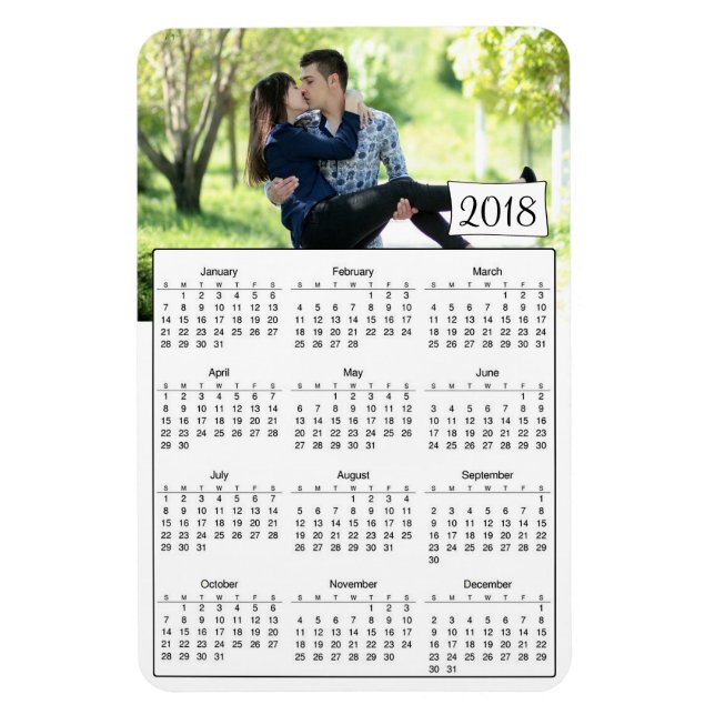 Calendrier 2018 Magnet photo romantique personnali (Vertical)
