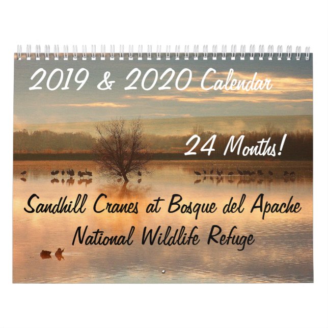 Calendrier 2019/2020 réserve d'animaux d'oiseaux de grue (Protection)