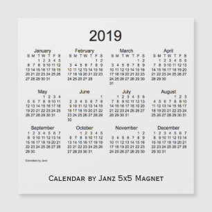 Calendrier 2019 de la fumée blanche par Janz 5x5 M