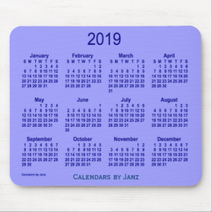 Calendrier 2019 de myrtille par le tapis de souris