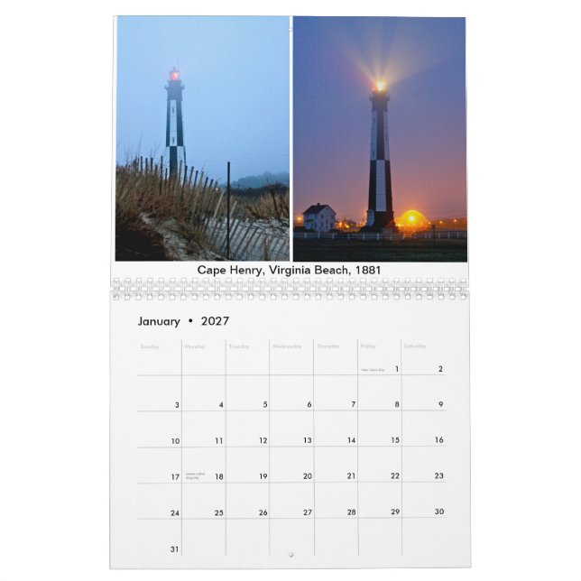 Calendrier 2019 de phare (Jan 2027)