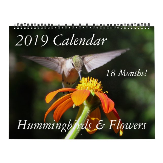 Calendrier 2019 floral d'oiseaux et de fleurs de (Protection)
