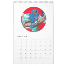 Calendrier 2019 - oiseaux et lapins