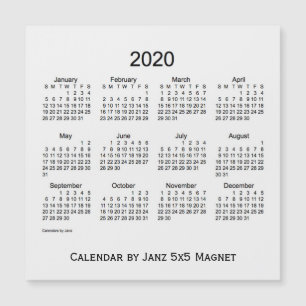 Calendrier 2020 de la fumée blanche par Janz 5x5 M