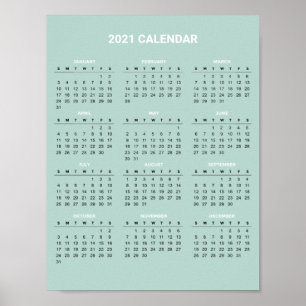 Calendrier 2020 simple mais élégant Poster