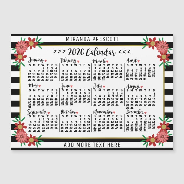 Calendrier 2020 (Voir la description pour la nouve (Devant)