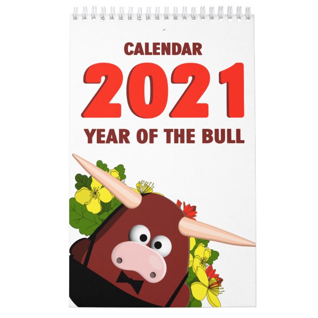 Calendrier 2021 Année De L'Humour De Caricature Bull Funny Lo (Protection)