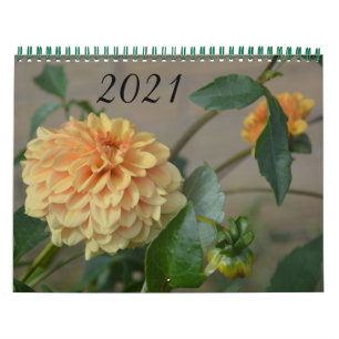 Calendrier 2021 avec 12 mois de dahlias